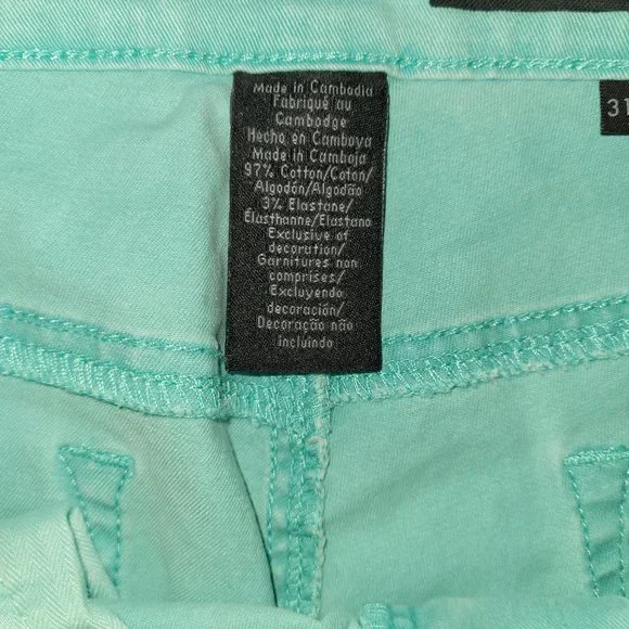 Calvin Klein Aqua Green Twill Jeans 12 - Picture 5 of 6